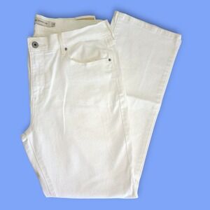 Levi's 505 Straight Leg Women's White Denim Jeans Size 14 Classic Cruise Preppy